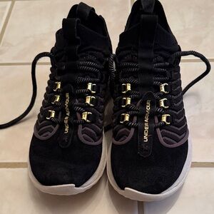 Under Armour Black Shoes with Gold Details
